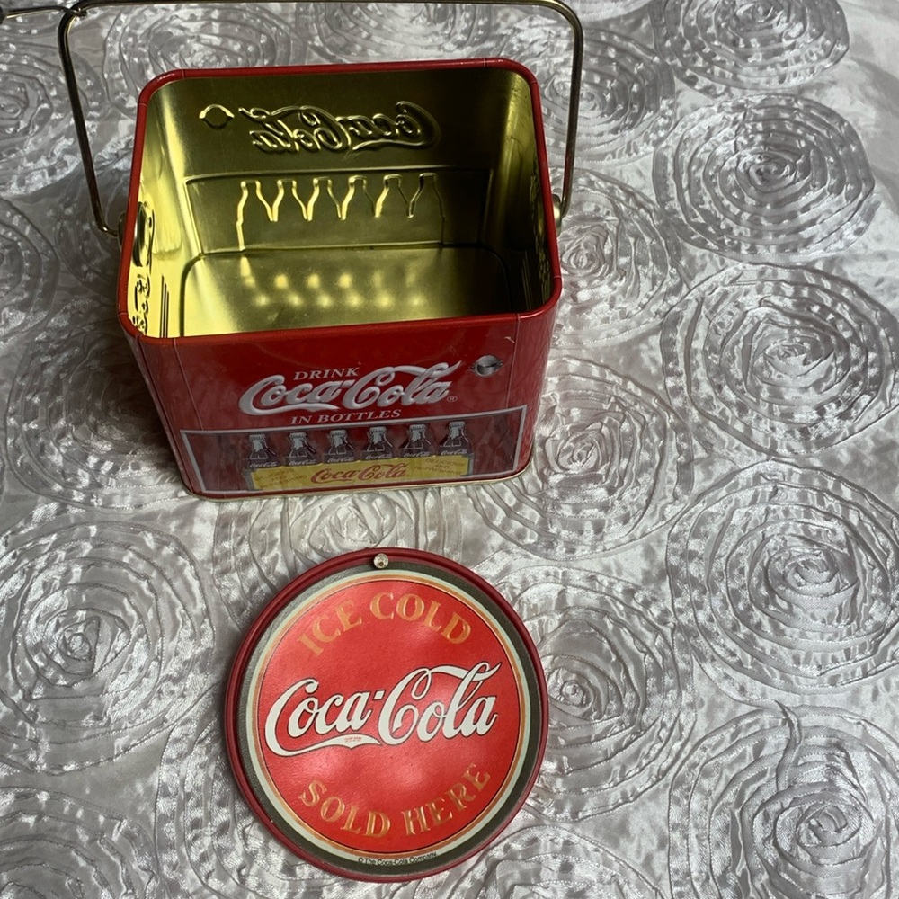 Coca Cola tin box & sign collectables